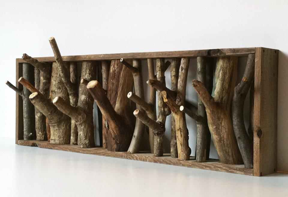 Got some fallen branches? Why not turn them into a coat hanger?