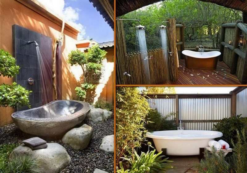 There's something wonderfully decadent about bathing outdoors. Have you thought about building an outdoor shower or bathroom?