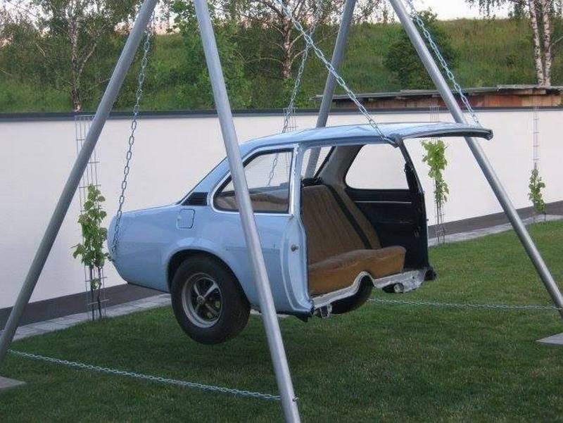 Got an old car? Why not turn it into a swing? We can think of some great comments about this but we won't compete with you geniuses ;)