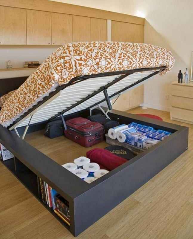 Keeping stuff under the bed totally makes sense, if you need to maximize storage in your bedroom. Agree or disagree?