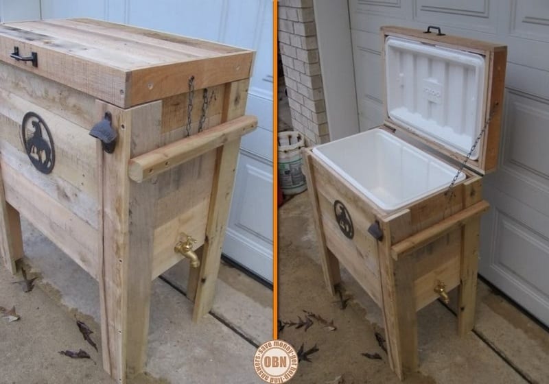 Here’s a cool place to store your cold drinks! What do you think of this wooden cooler box complete with bottle opener and drainage tap?