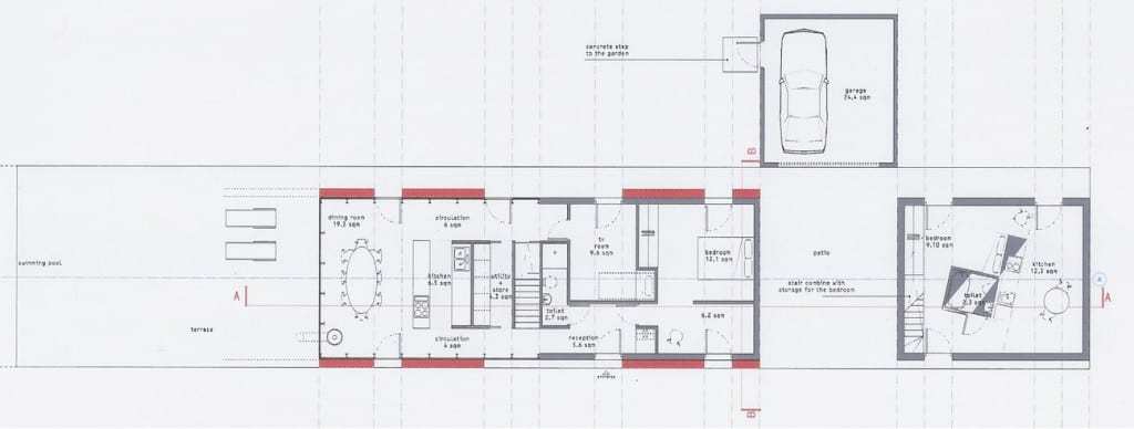 The Sliding House - ground floor plan