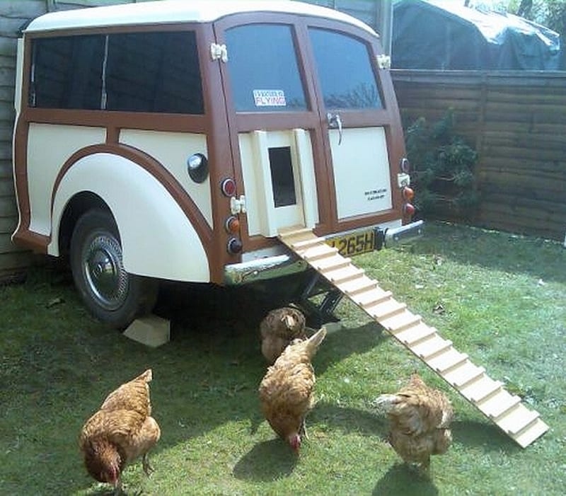 How cute is this? A mobile home for your chooks!