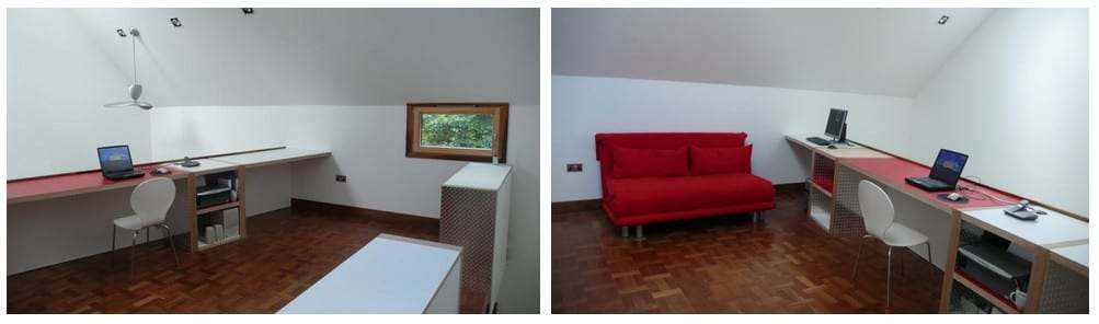 The Sliding House - office area