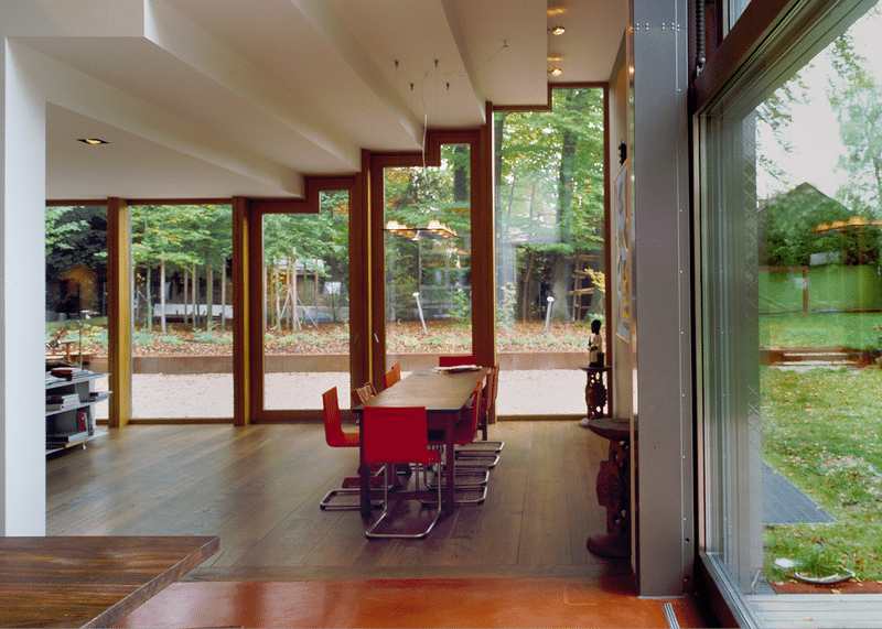 The dining area in Barcode House by MVRDV Architects
