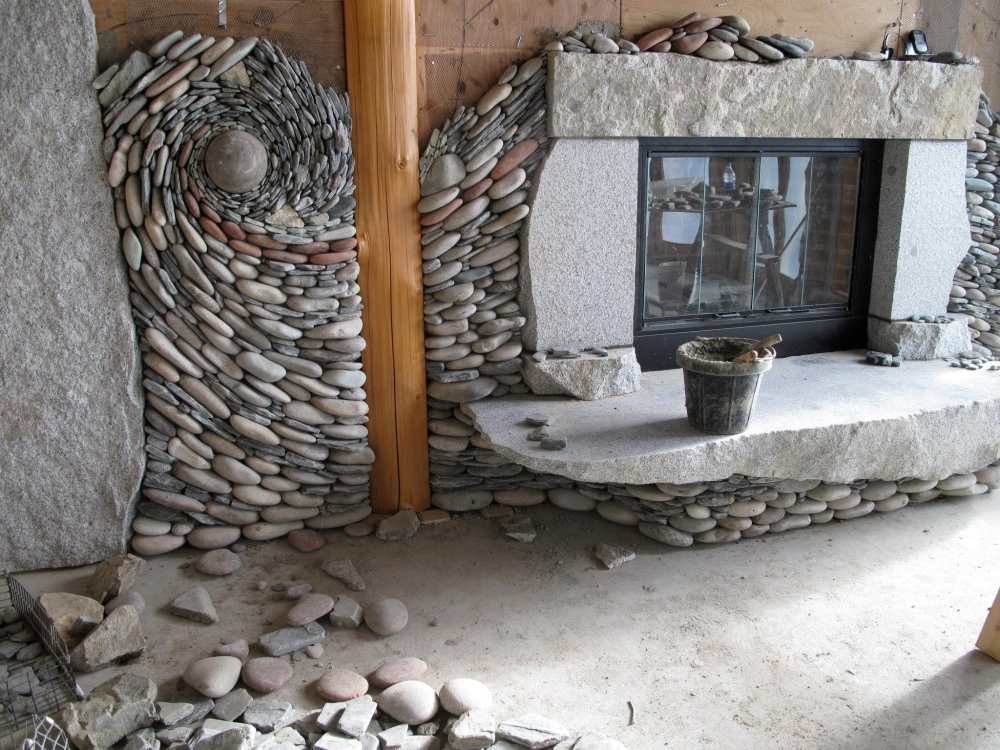 A log cabin wall in the making