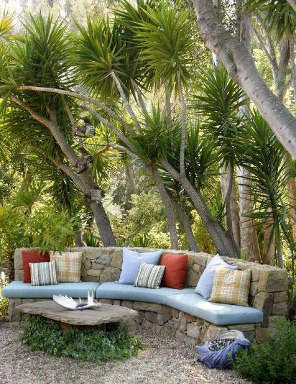 Outdoor furniture created from stone. What do you think of the idea?