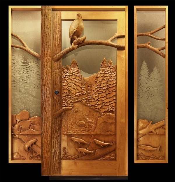 Eagle and fish entry door by Ron Ramsey of Lake Tahoe