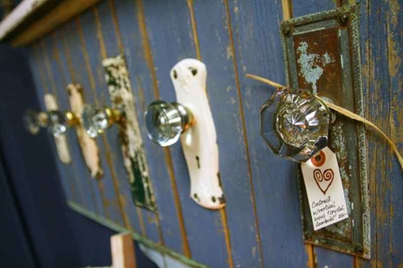 Glass Door Knob with Plate Coat Rack