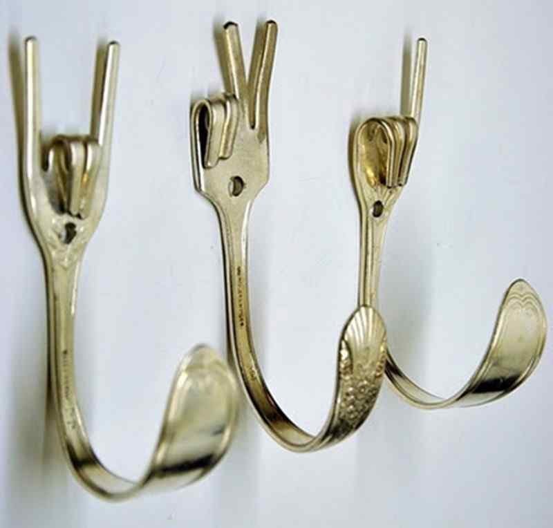 Bent Fork Coat Hooks