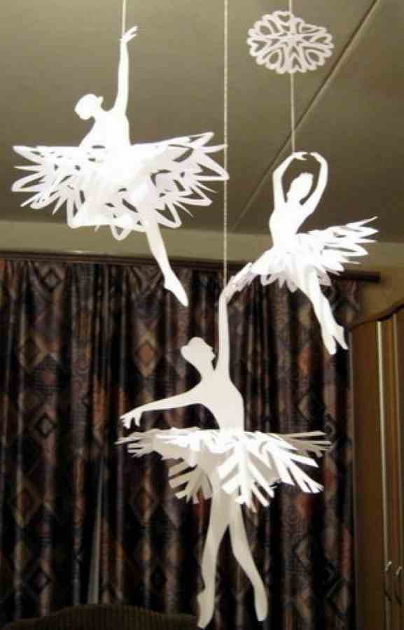 Paper Ballerina Snowflakes - Kids Kubby