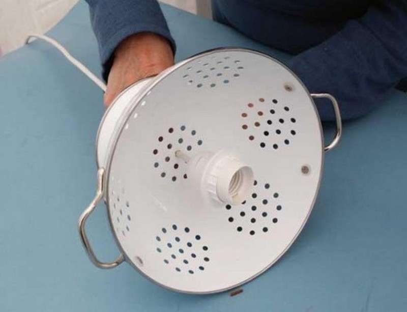 DIY Colander Pendant Lamp
