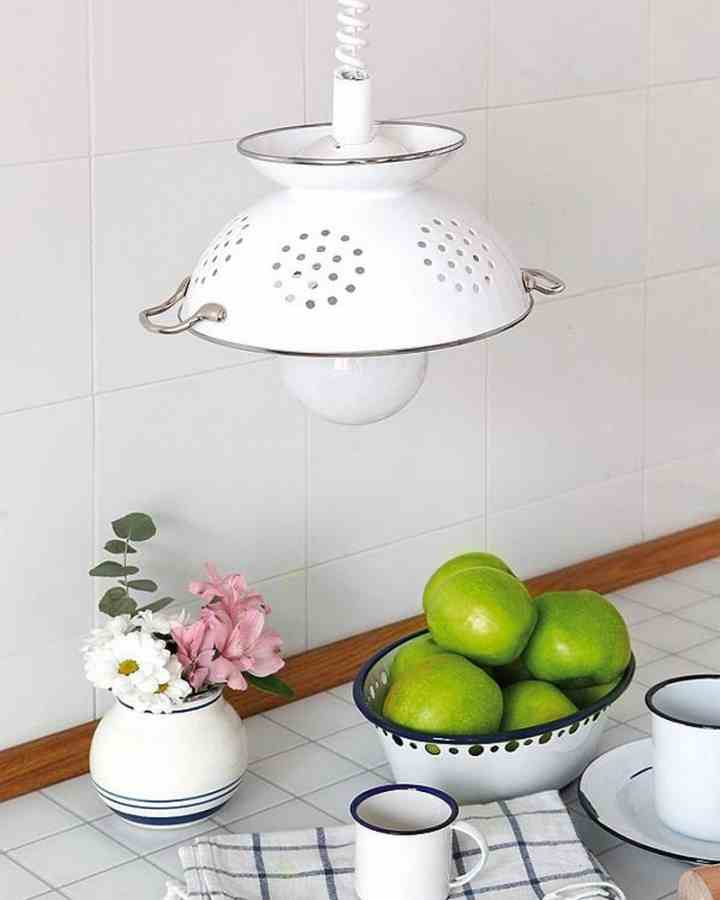 DIY Colander Pendant Lamp