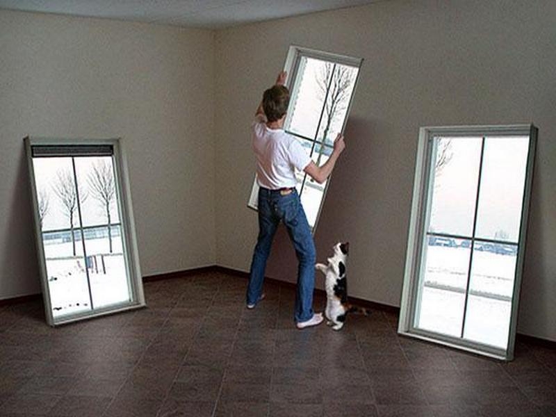 Got a room short of a window? With an old window frame - or just a suitable picture frame - and image of a view, you can have a virtual window.