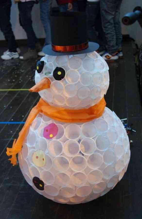 DIY Plastic Cup Snowman