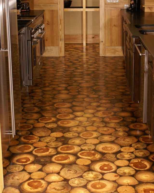 Flooring Ideas -  Cordwood Construction