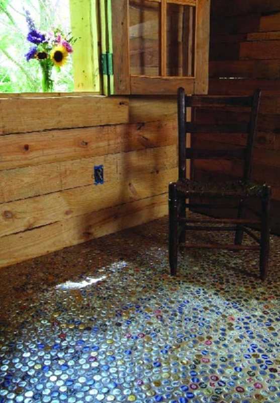 DIY Bottle Cap Flooring