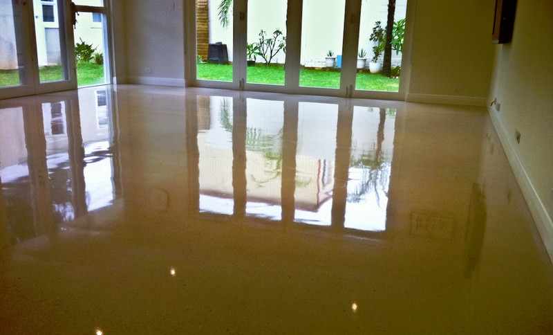 Polished concrete - high gloss finish