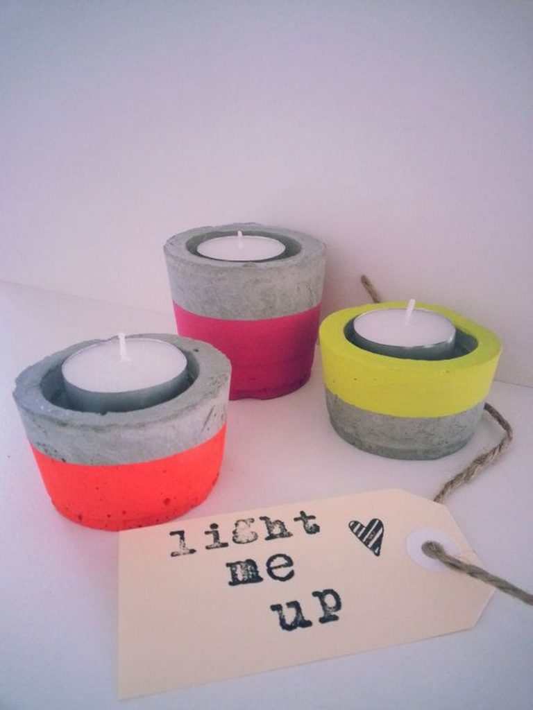 DIY Concrete Candle Holder Examples