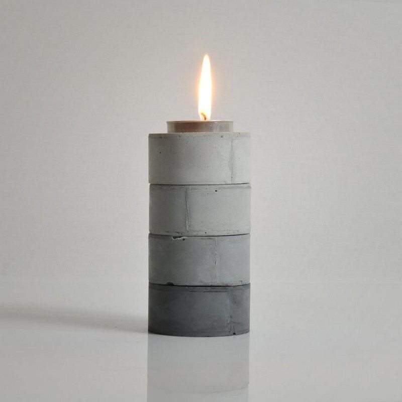 DIY Concrete Candle Holder Examples