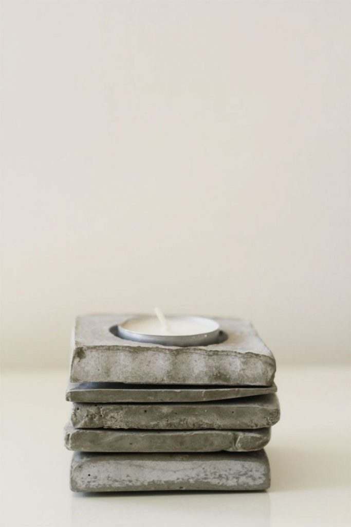 DIY Concrete Candle Holder Examples
