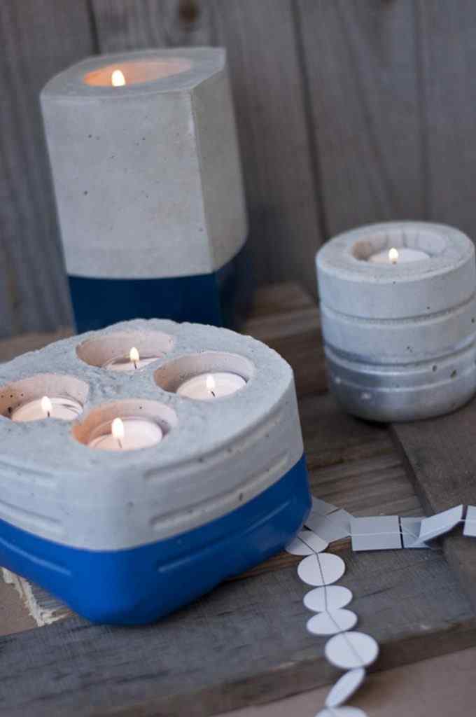 DIY Concrete Candle Holder Examples