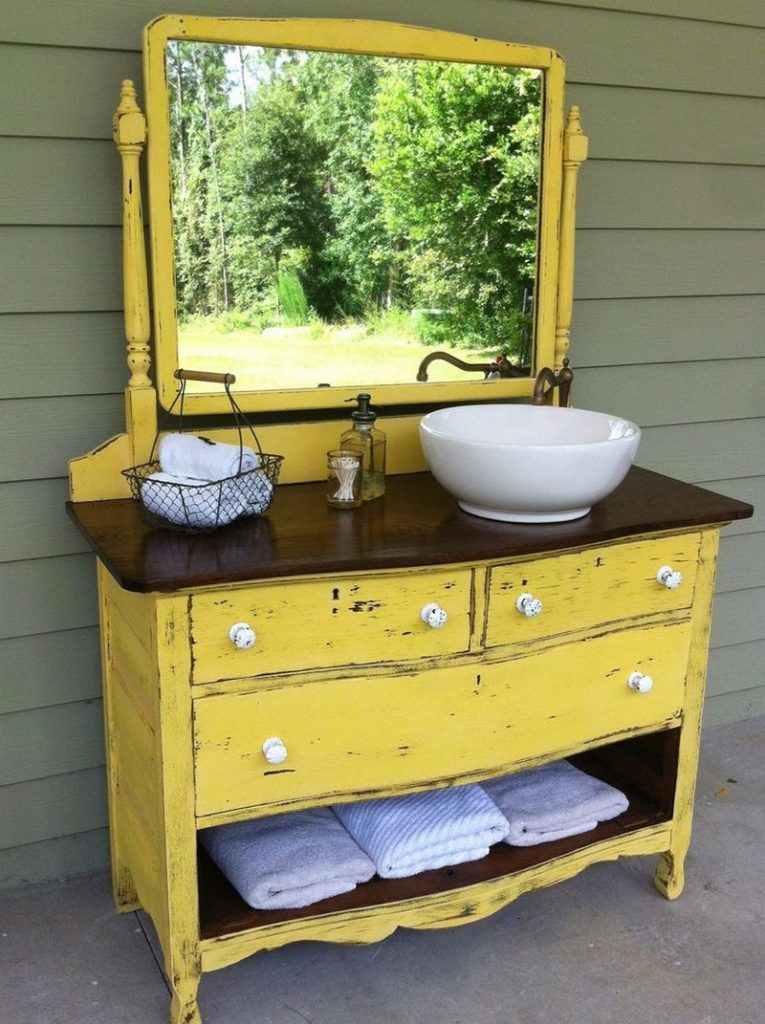 Old Dresser Turned Vanity