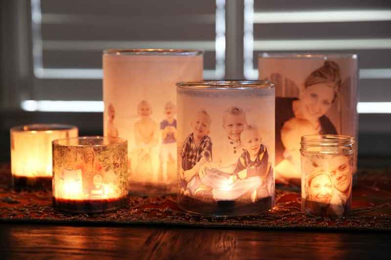 DIY Glowing Photo Luminaries