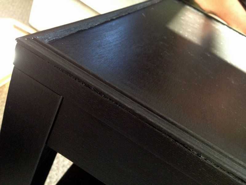 DIY Penny Top Coffee Table - Trim on Table