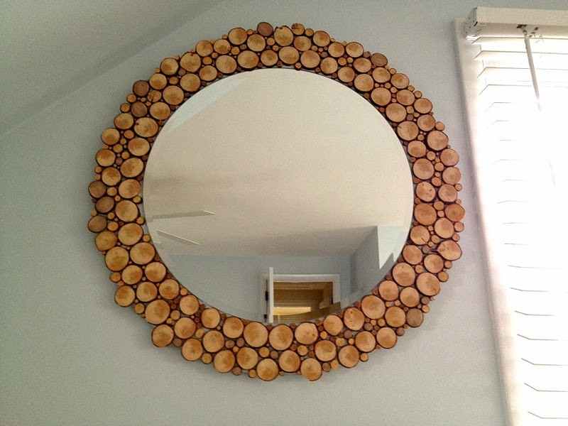 DIY Wood Slice Mirror