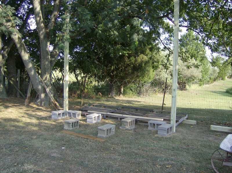 How To Build A DIY Pallet Shed -  Concrete blocks