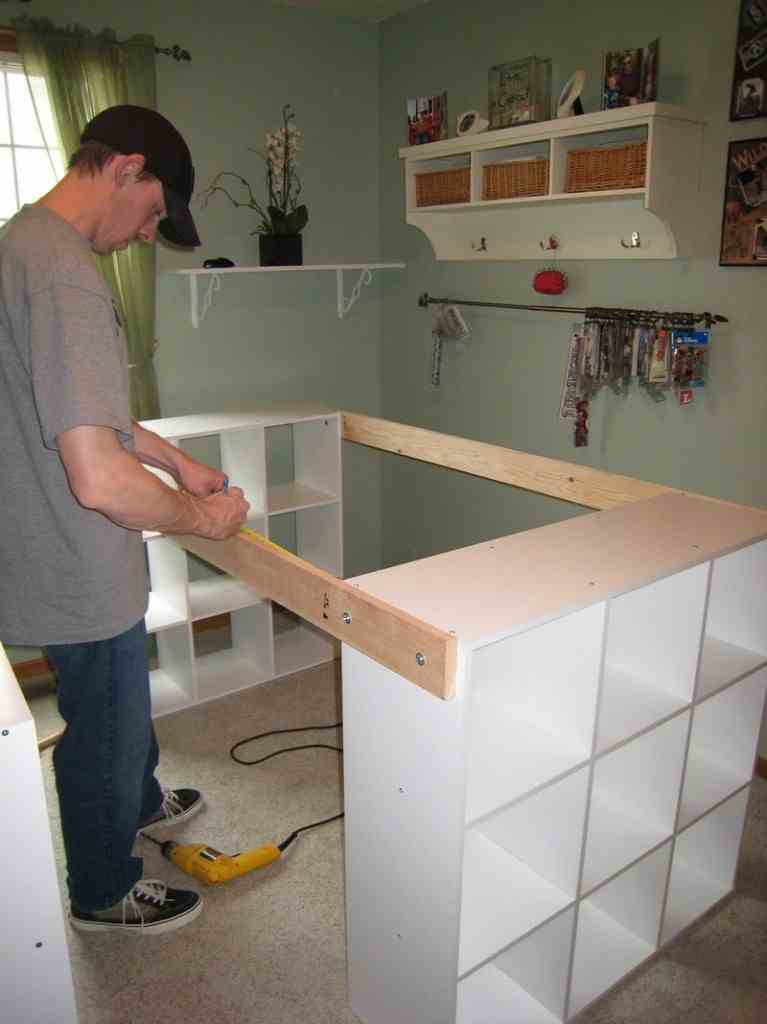 DIY Custom Craft Desk - Drill 2 holes on each side