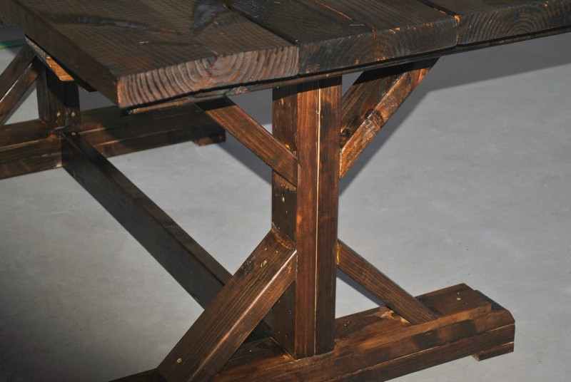 DIY Farm Table with Beer/Wine Coolers - Finished Farm Table with Beer/Wine Coolers