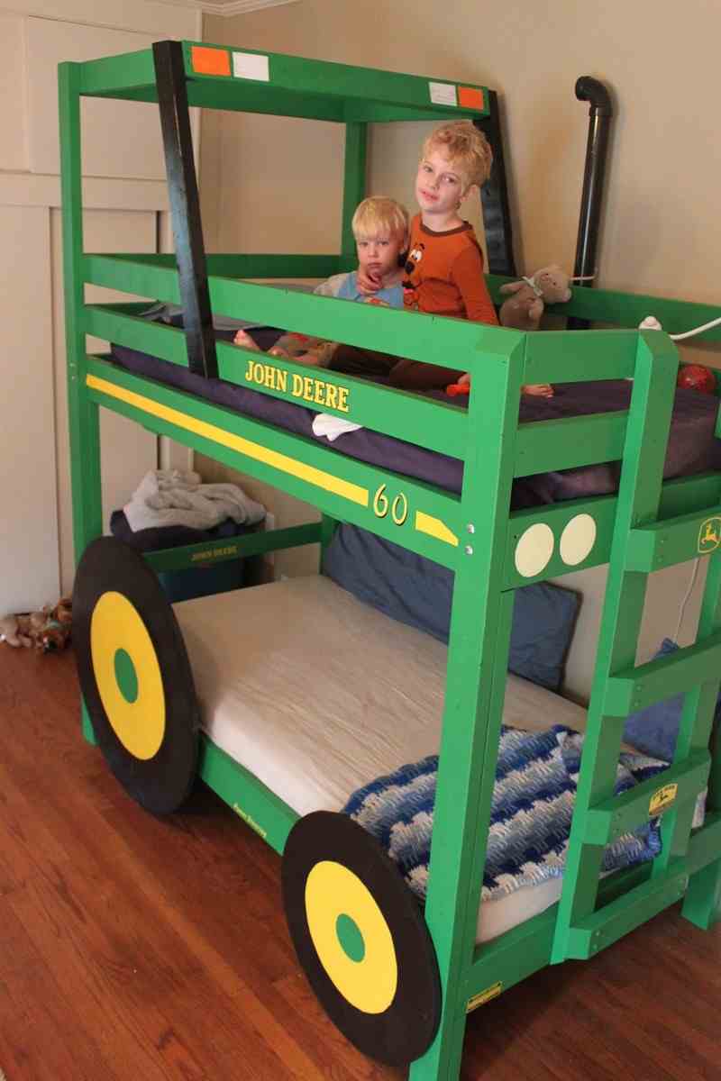 DIY Tractor Bunk Bed - Finished Tractor Bunk Bed View