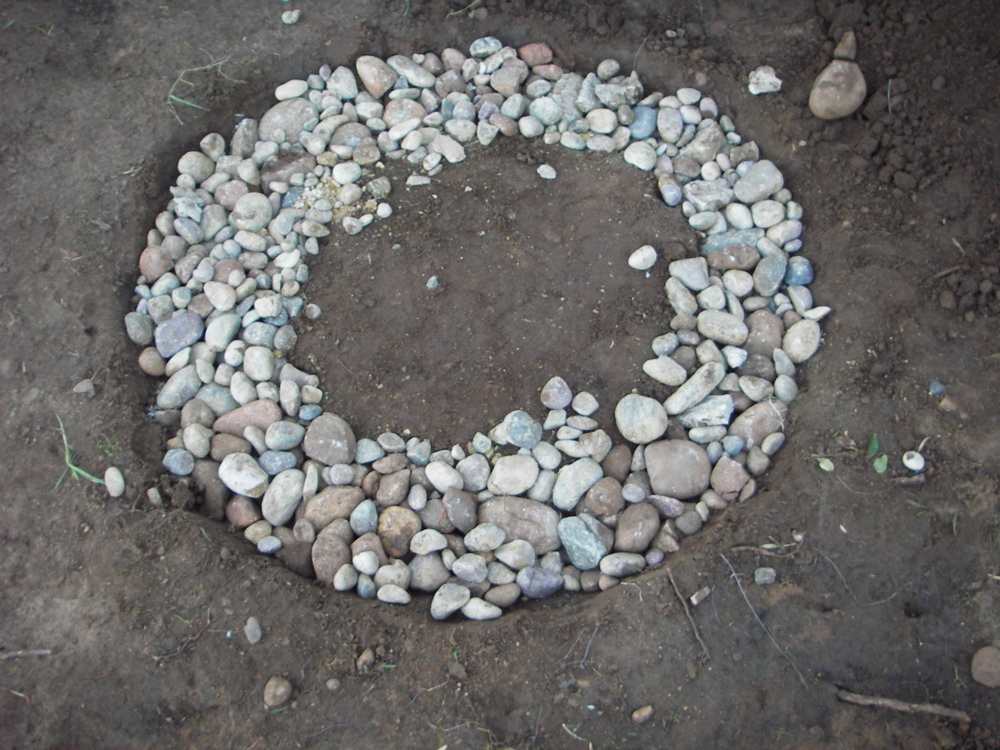 DIY Cob Oven - Tamped rock trench