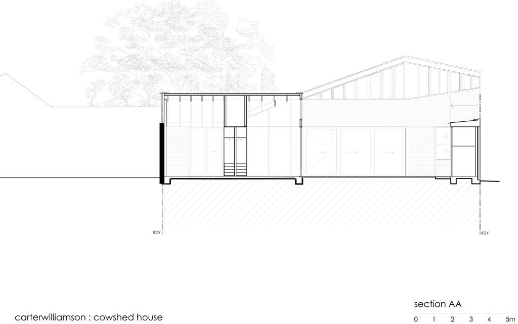 cowshed house section drawing
