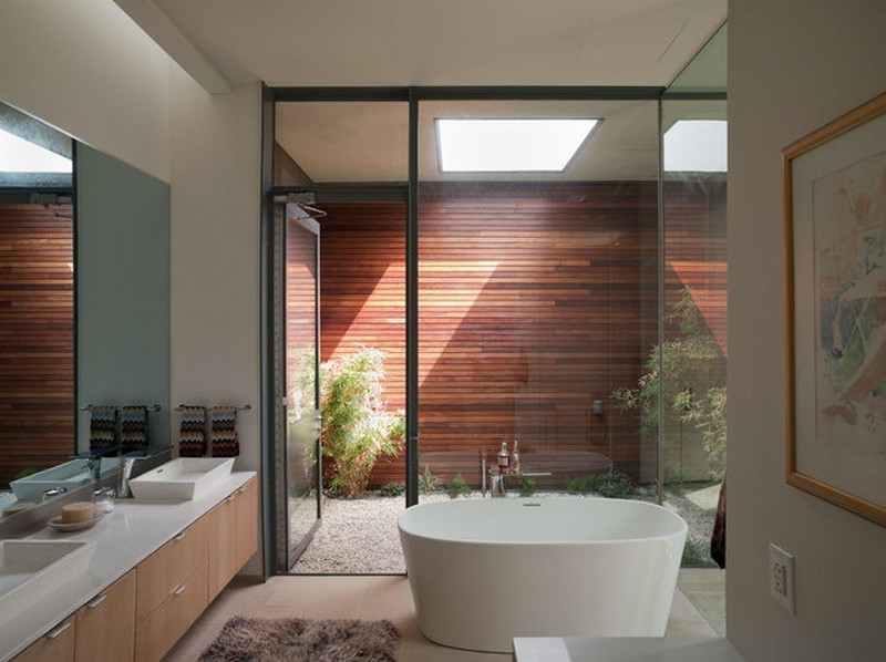 A bathroom courtyard