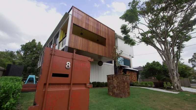 31 container home in Brisbane Australia - even a container letterbox