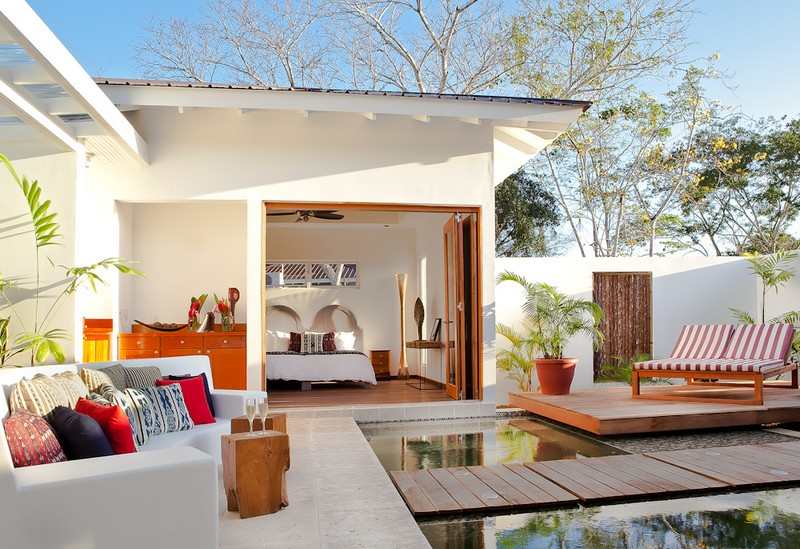 A courtyard connected to the bedroom.