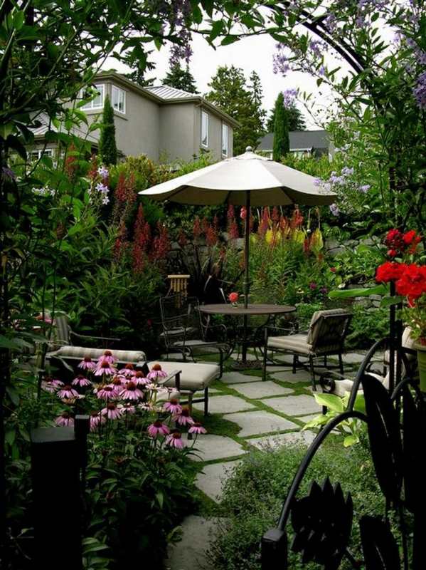 Eclectic, Lush and Modern Courtyard Garden by MacQueen Design - Bainbridge Island, Washington