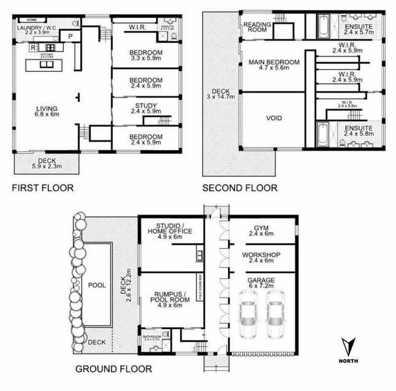 31 container home in Brisbane Australia - Floorplan