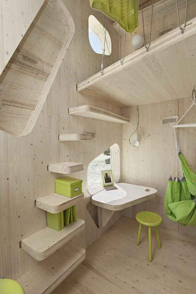 Student Housing by Tengbom - Stairs to the bed area