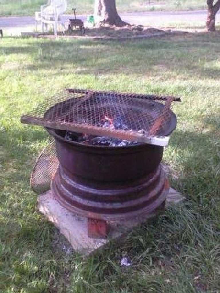 Recycled Rim BBQ Fire Pit