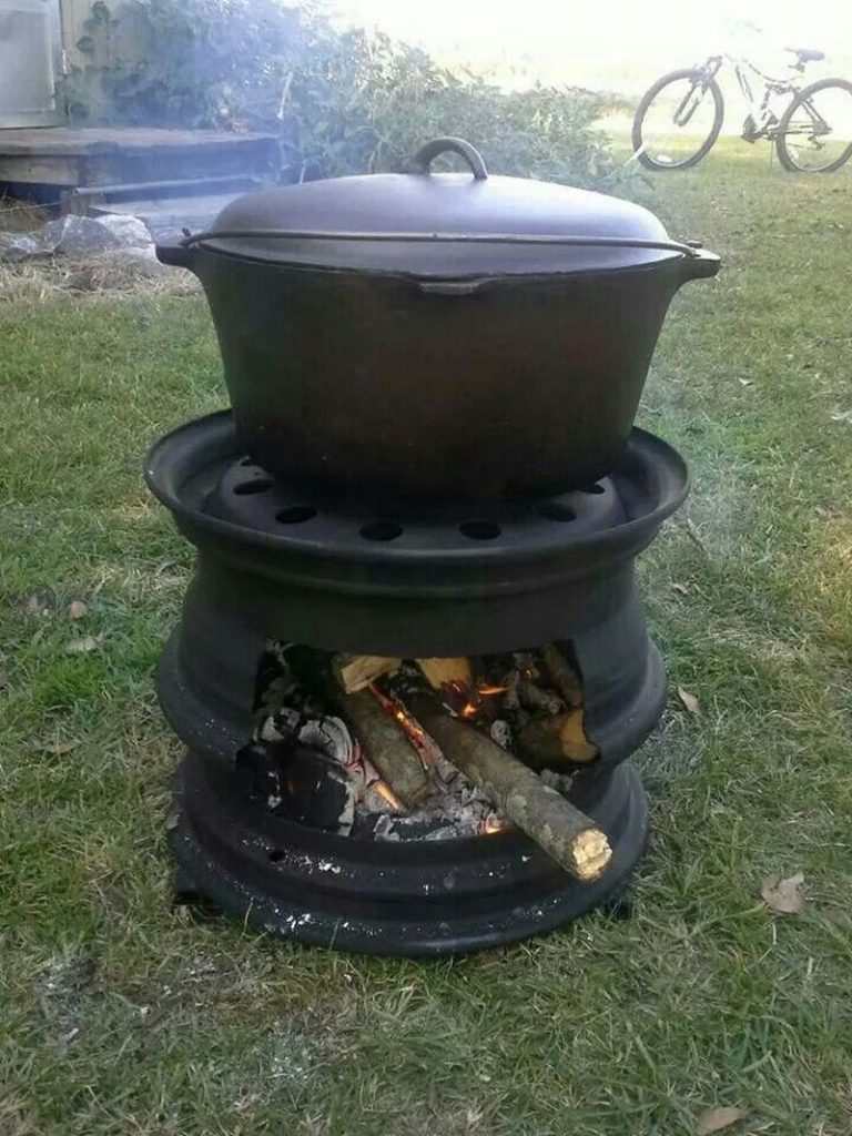 Recycled Rim BBQ Fire Pit
