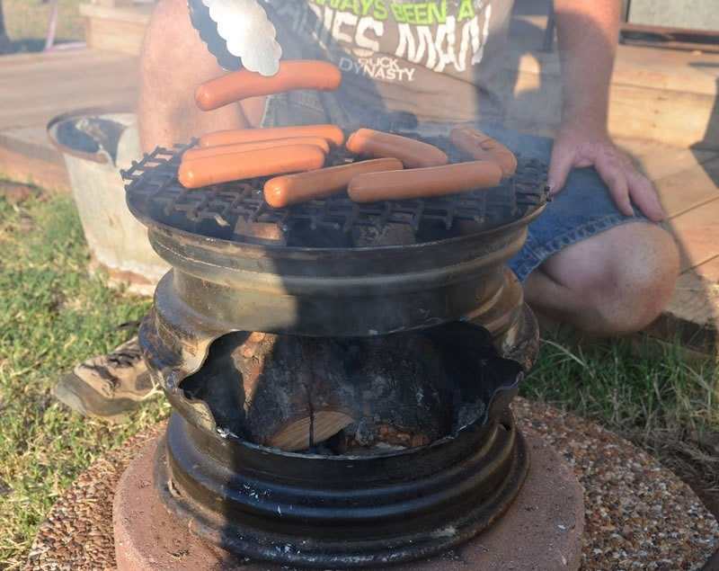 Recycled Rim BBQ Fire Pit