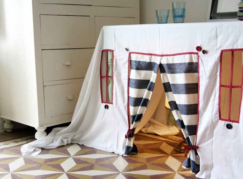 Striped Spring Playhouse Tablecloth
