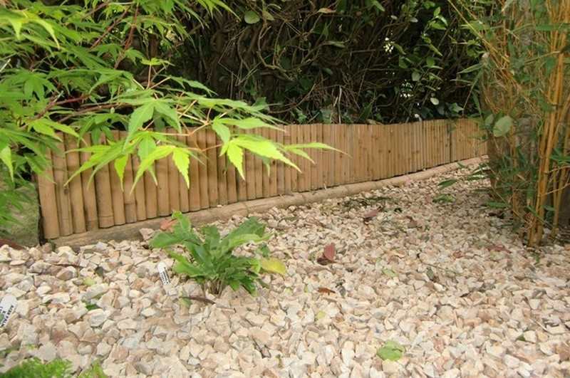 Rolled bamboo garden edging