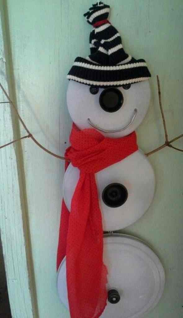 An image of one of the repurposed pot lid projects.