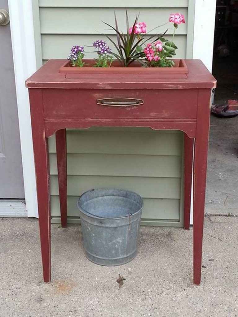 Sewing Table Machine Planter