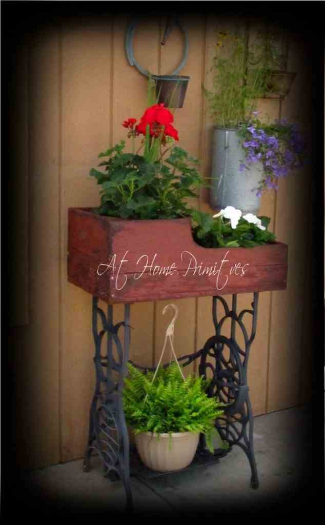 Sewing Table Machine Planter